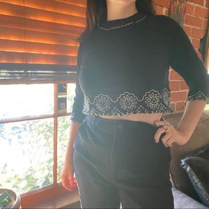 Topshop Crop Top w/ Long Sleeves